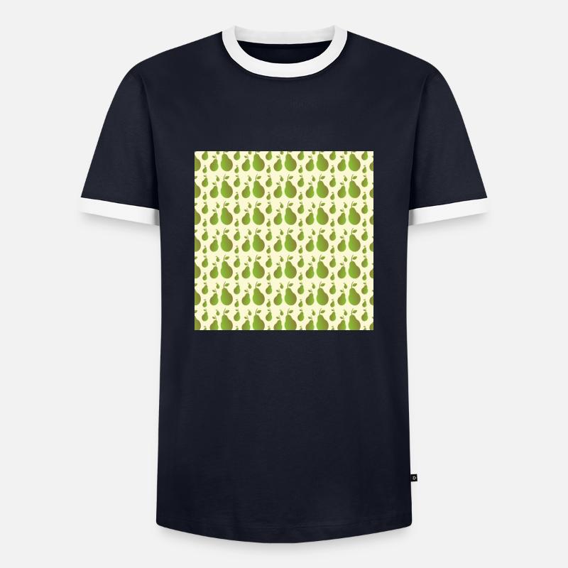 pear pattern - Men's Ringer Shirt - navy/white 