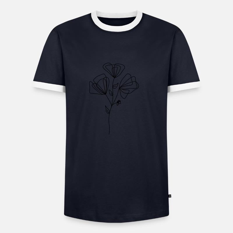 Blumen Geschenkidee - Männer Kontrast-T-Shirt - Navy/Weiß 
