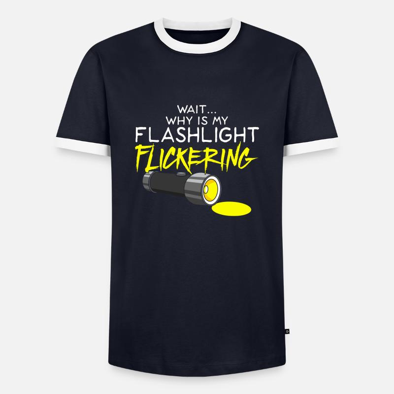 GHOST HUNTING: Flashlight Flickering - Männer Kontrast-T-Shirt - Navy/Weiß 