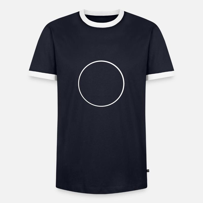 White circle frame - Men's Ringer Shirt - navy/white