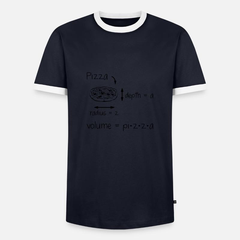Pizza Schule Lehrer Student - Männer Kontrast-T-Shirt - Navy/Weiß