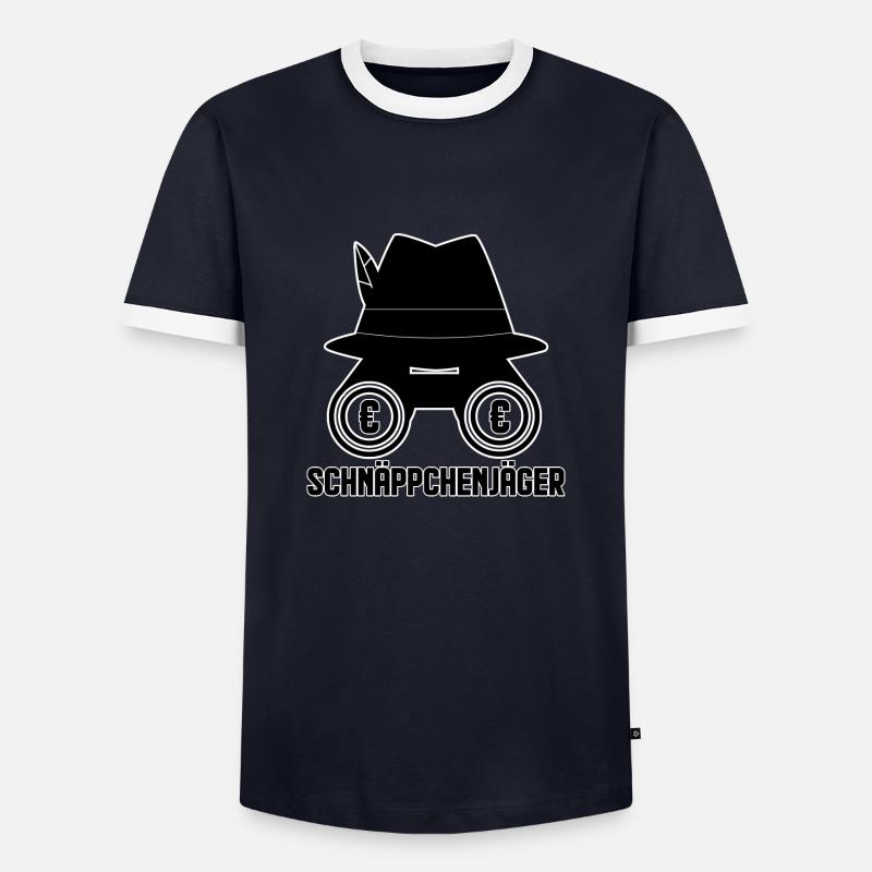 Schnäppchenjäger Geschenk - Männer Kontrast-T-Shirt - Navy/Weiß 