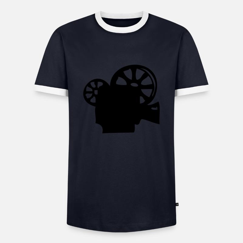 cinema projector - Men's Ringer Shirt - navy/white 