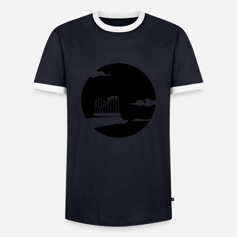 Rollercoaster Roller Coaster - Men's Ringer Shirt - navy/white 