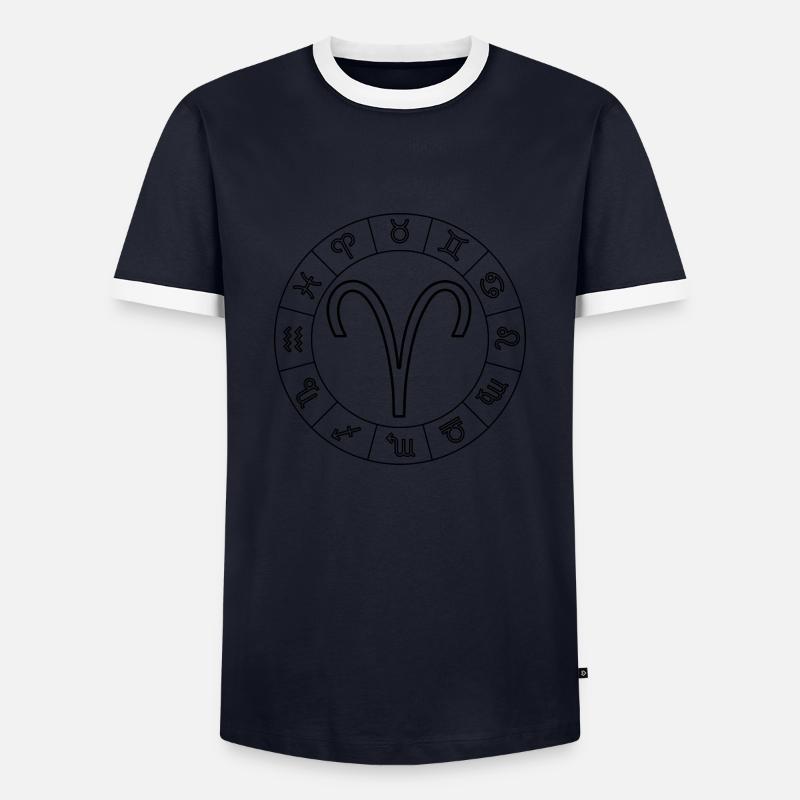 Sternzeichen Widder Aries - Männer Kontrast-T-Shirt - Navy/Weiß 