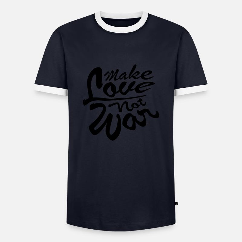Text Make Love - Männer Kontrast-T-Shirt - Navy/Weiß