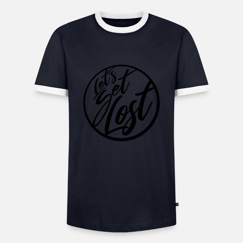 Lets Get Lost - Männer Kontrast-T-Shirt - Navy/Weiß