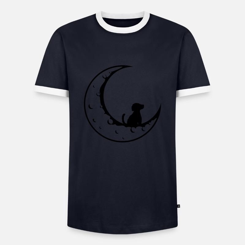 Dear Moon Dog Sits - Men's Ringer Shirt - navy/white 