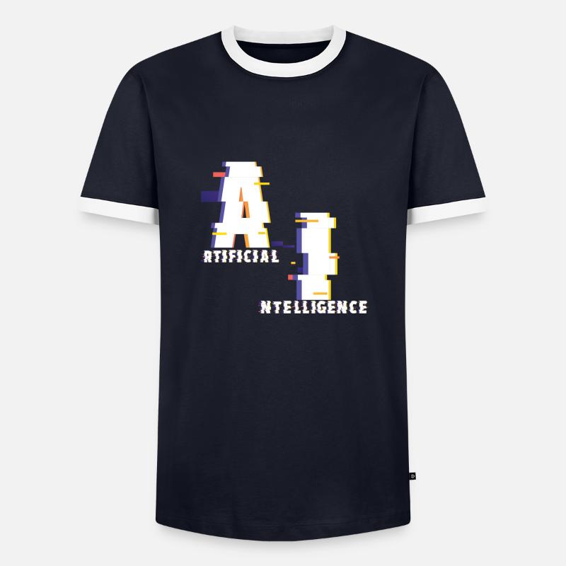 Artificial intelligence - Men's Ringer Shirt - navy/white 
