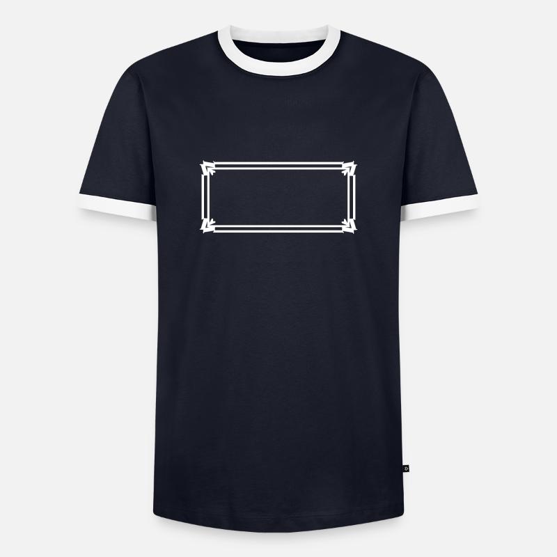 Rectangular frame with ornaments - Men's Ringer Shirt - navy/white 