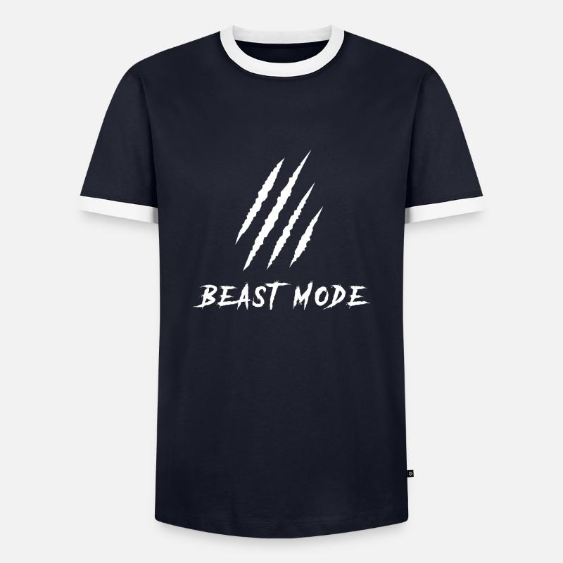 Beast Mode - Männer Kontrast-T-Shirt - Navy/Weiß 