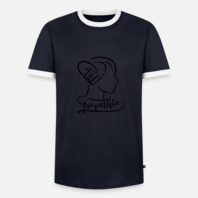 Empathie - Männer Kontrast-T-Shirt - Navy/Weiß 