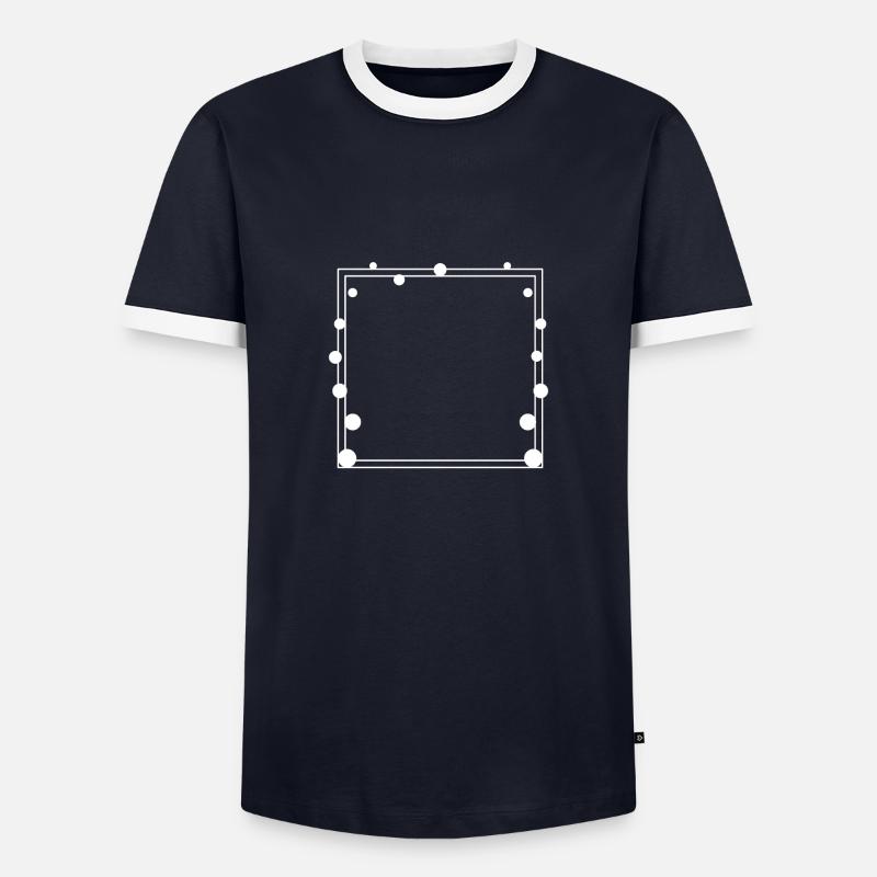 Dotted frame Square white - Men's Ringer Shirt - navy/white 