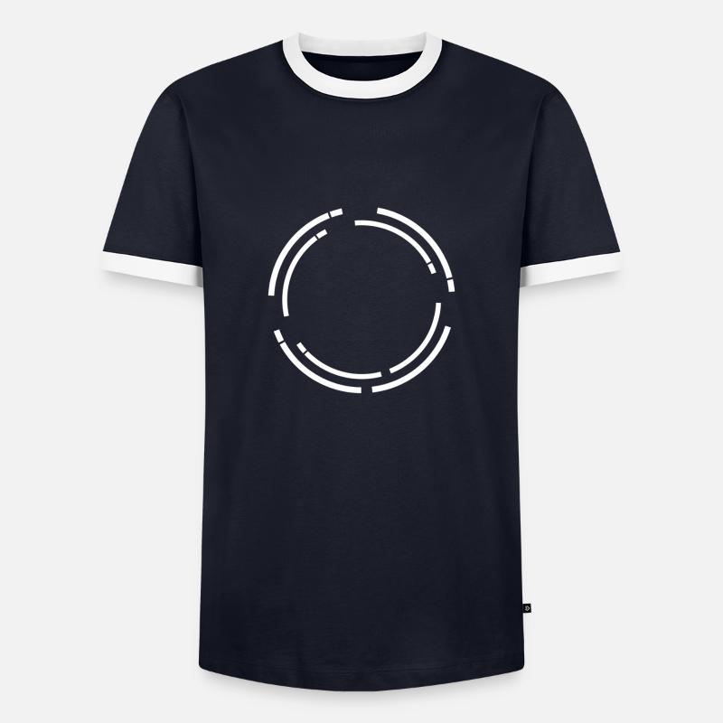 Circular Frame Bar Background - Men's Ringer Shirt - navy/white