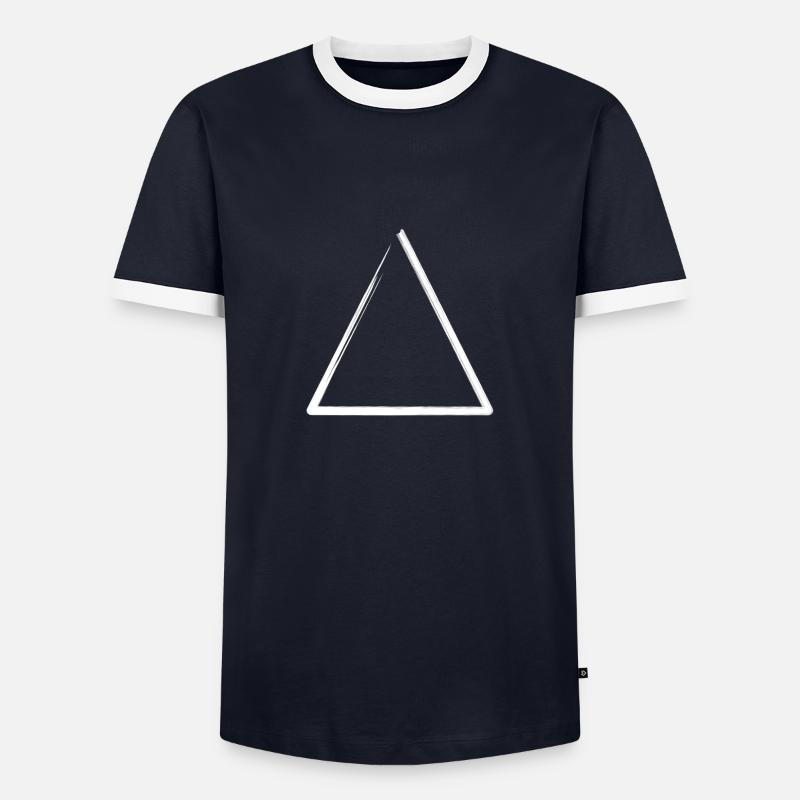 White Weathered Triangle Frame - Men's Ringer Shirt - navy/white 