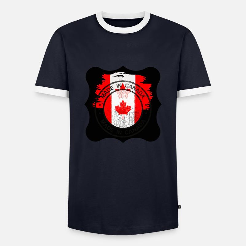 Canada, feuille d’érable. - T-shirt contrasté Homme - marine/blanc 
