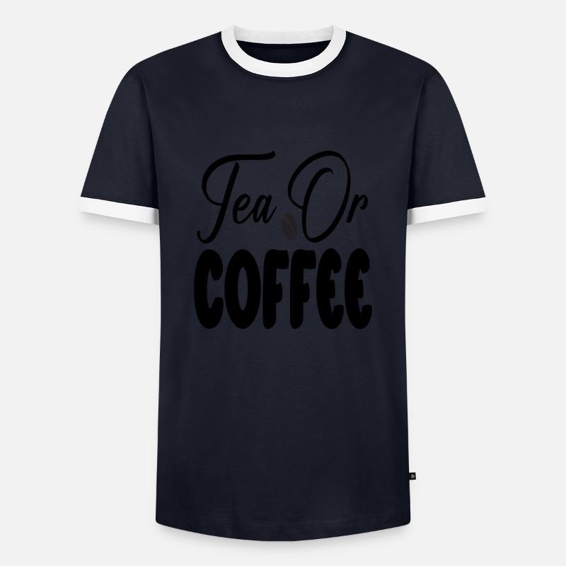 Tea or Coffee - Men's Ringer Shirt - navy/white