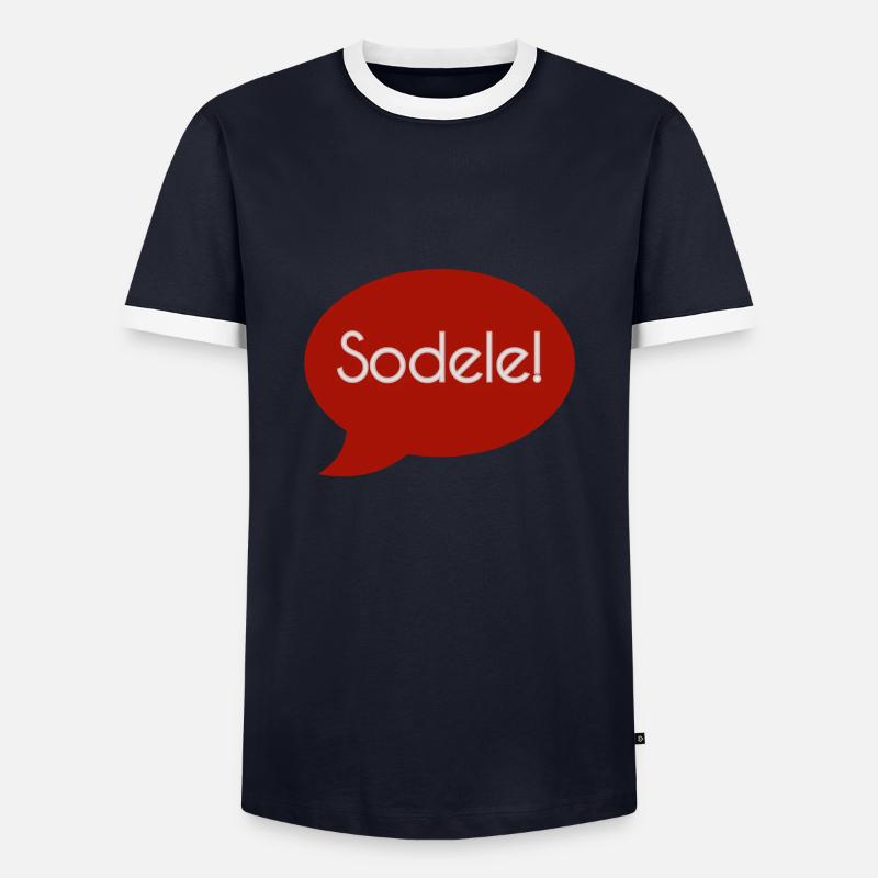 Sodele! - Männer Kontrast-T-Shirt - Navy/Weiß 