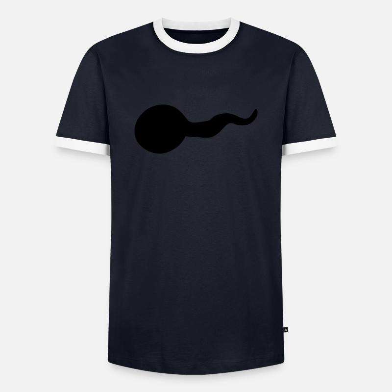 Black Tadpole - Men's Ringer Shirt - navy/white 