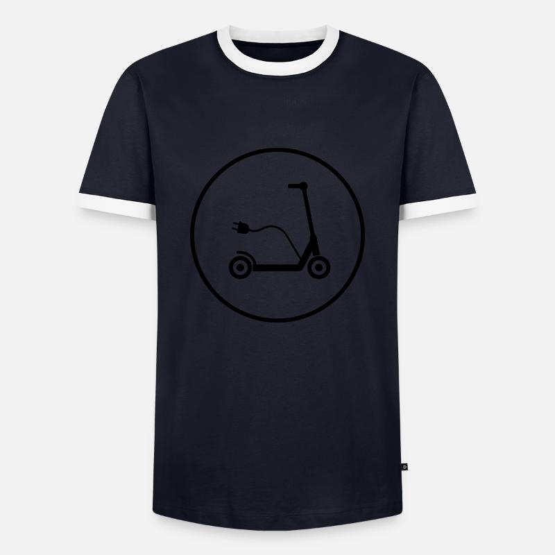 E-Scooter E-Roller Scooter - T-shirt contrasté Homme - marine/blanc