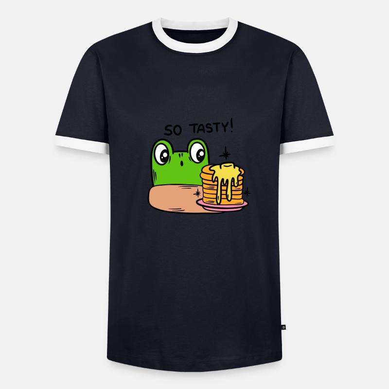 Funny frog, toad - Men's Ringer Shirt - navy/white