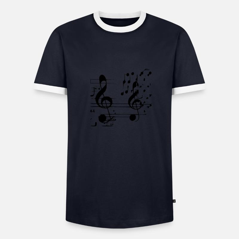 Musical range - Men's Ringer Shirt - navy/white