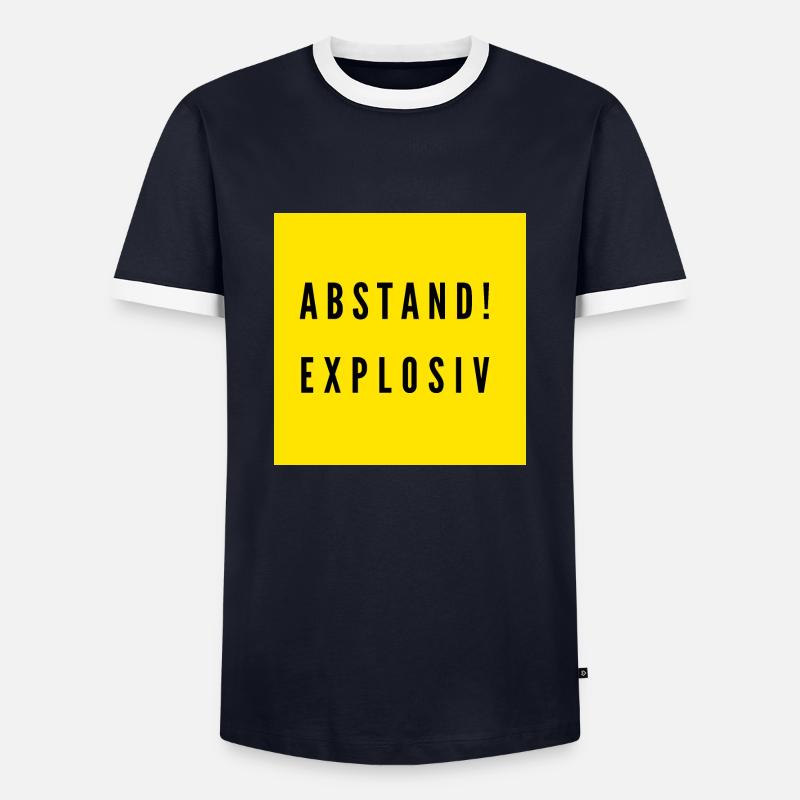 Abstand Explosiv LSBY - Männer Kontrast-T-Shirt - Navy/Weiß 