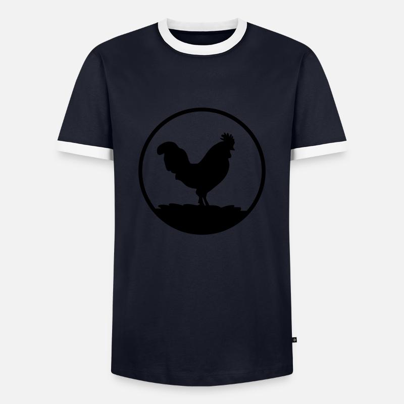 hahn - Männer Kontrast-T-Shirt - Navy/Weiß 