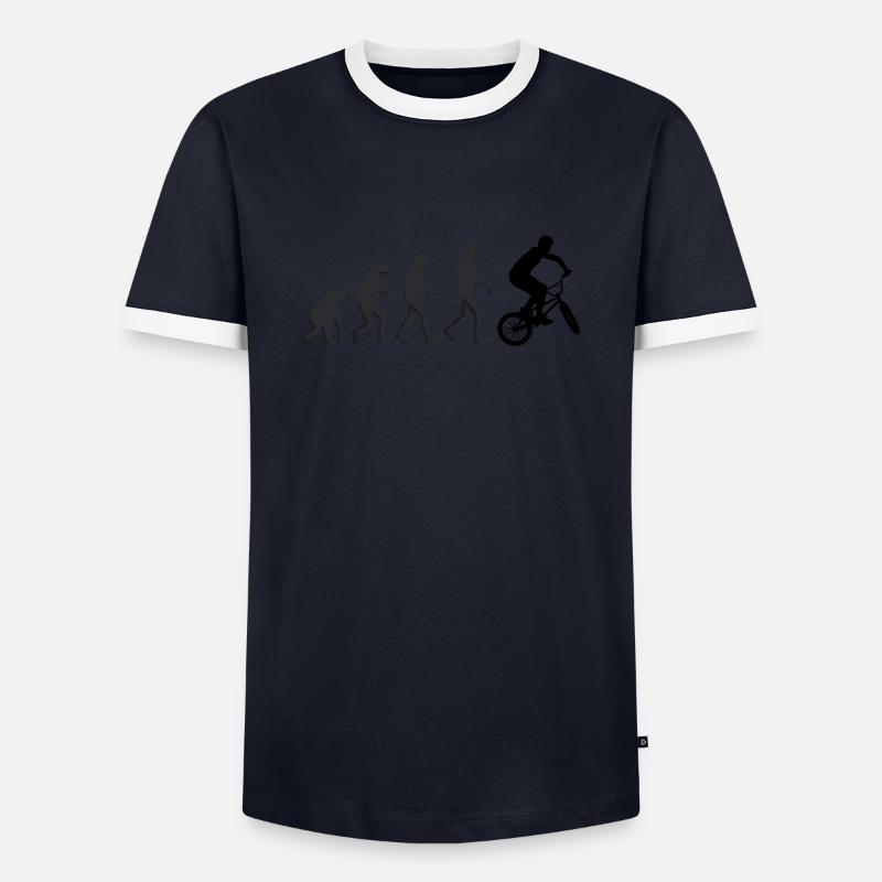 Bicycle - Human Evolution - Men's Ringer Shirt - navy/white 