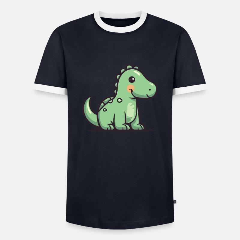 Dinosaurier - Männer Kontrast-T-Shirt - Navy/Weiß