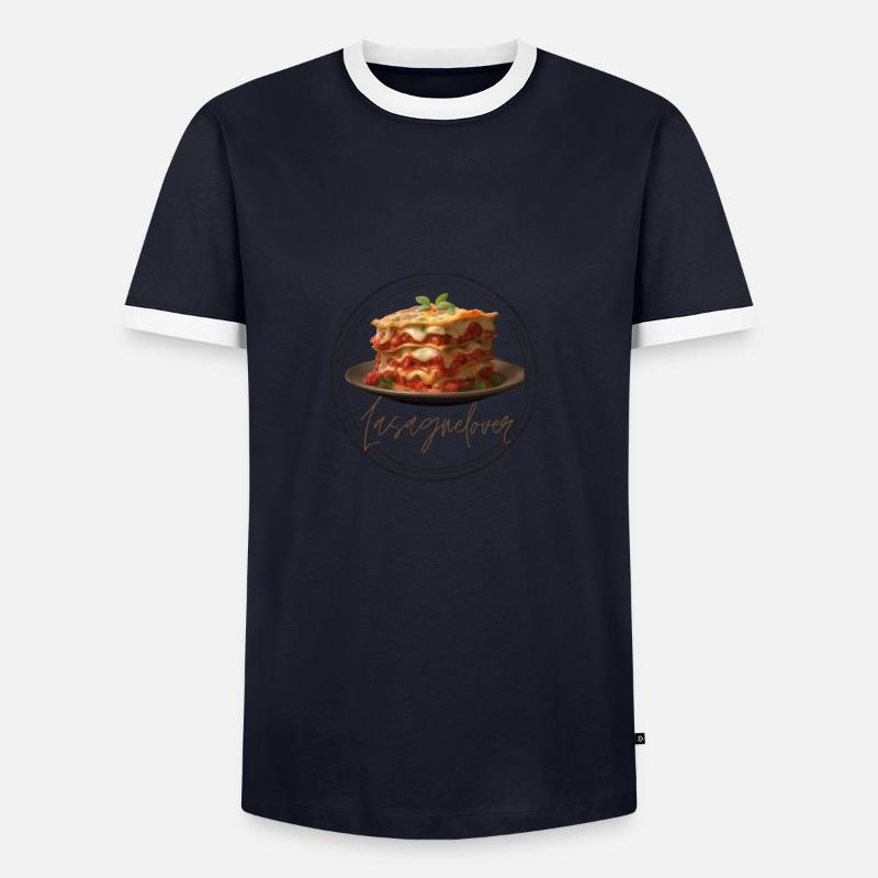 Lasagnelover - Männer Kontrast-T-Shirt - Navy/Weiß 