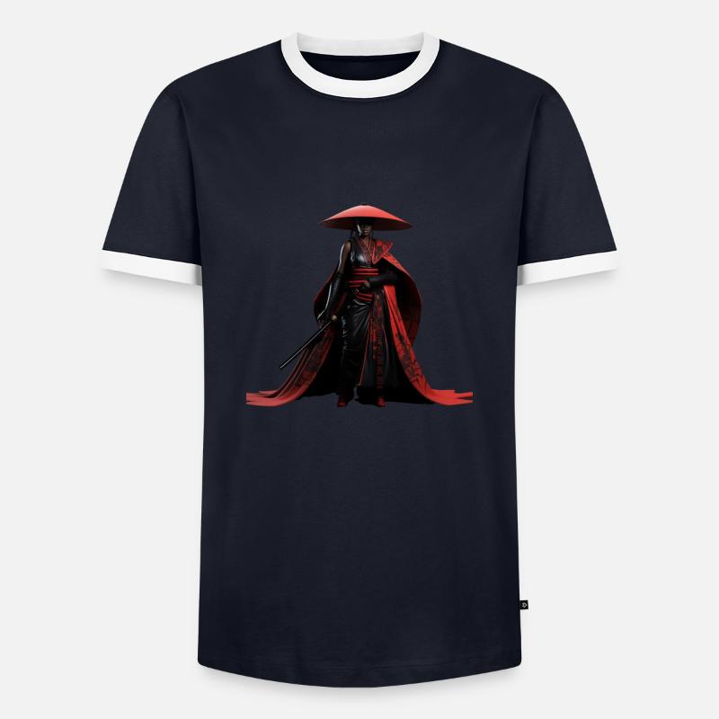 BLACK SAMURAI - Men's Ringer Shirt - navy/white