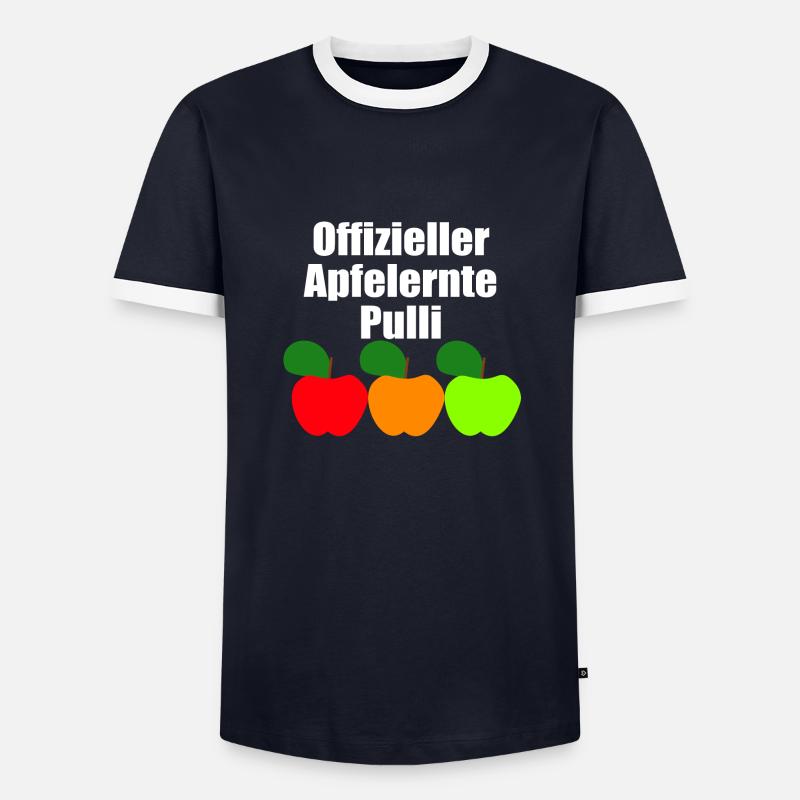 offizieller Apfelernte Pulli - Männer Kontrast-T-Shirt - Navy/Weiß 