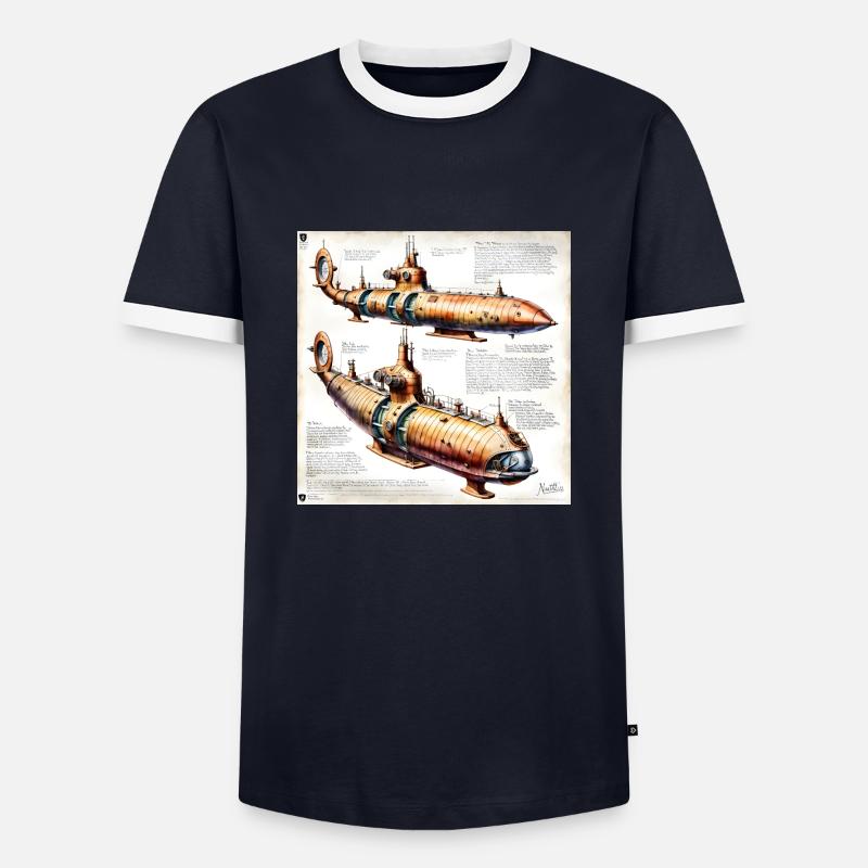 U-Boot #3 - Männer Kontrast-T-Shirt - Navy/Weiß 