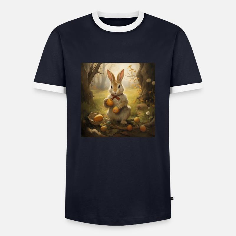 Easter Bunny - Men's Ringer Shirt - navy/white 