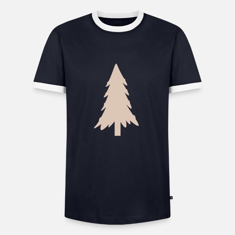 Fir tree - Men's Ringer Shirt - navy/white 