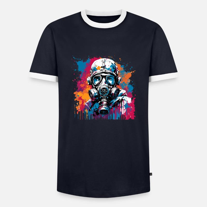 Apocalypse / Doomsday / Destruction / Anarchy - Men's Ringer Shirt - navy/white