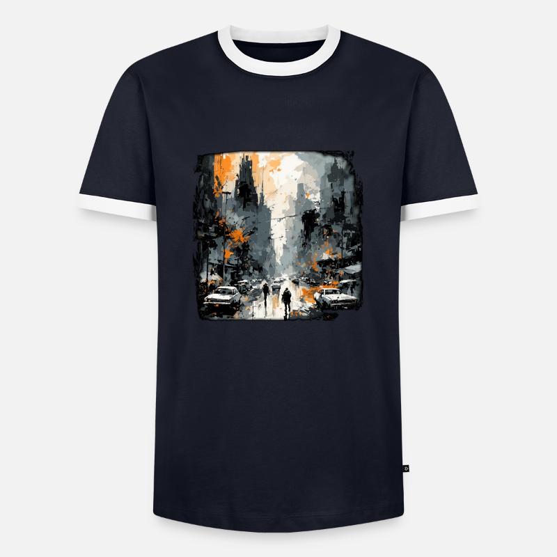 Apocalypse / Doomsday / Destruction / Anarchy - Men's Ringer Shirt - navy/white