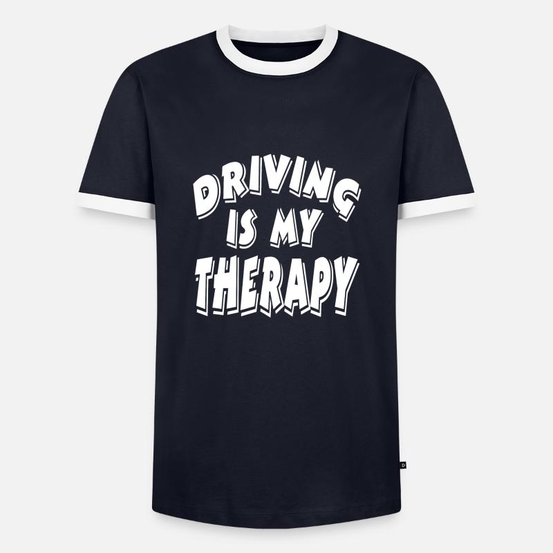 Auto - Männer Kontrast-T-Shirt - Navy/Weiß 