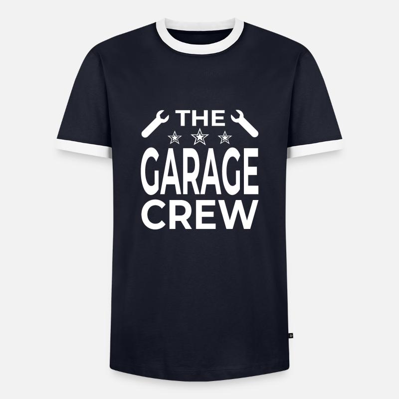 Garage - Men's Ringer Shirt - navy/white