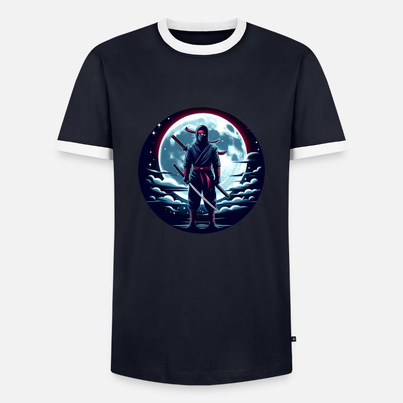 Ninja - Men's Ringer Shirt - navy/white 