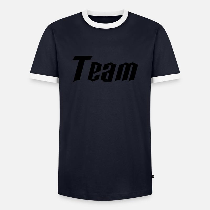 team - Männer Kontrast-T-Shirt - Navy/Weiß 