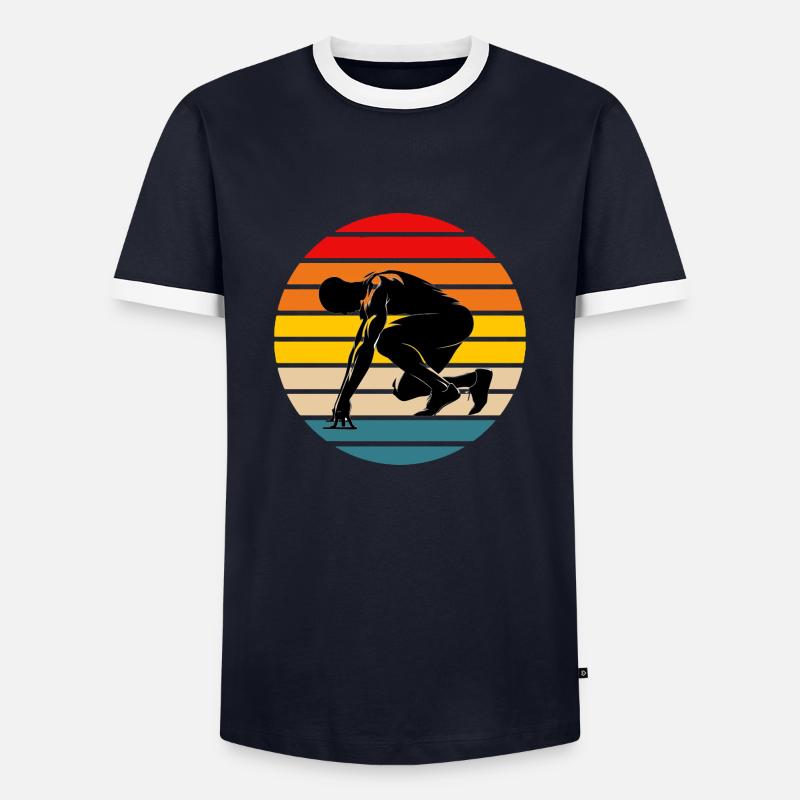 Sprinter Athlete - Men's Ringer Shirt - navy/white 