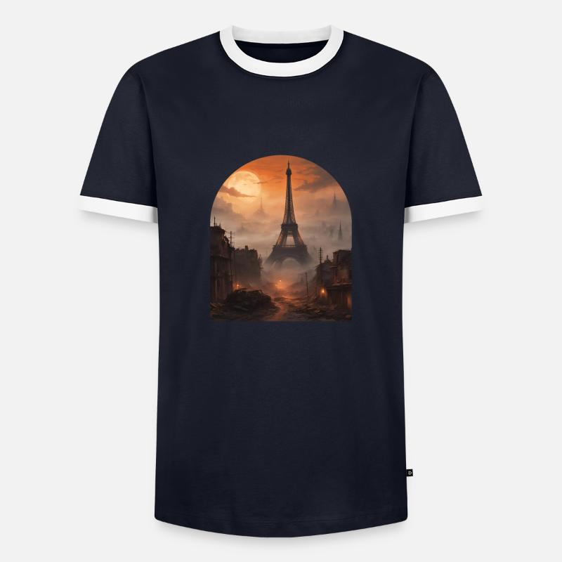 The Eiffel Tower - Men's Ringer Shirt - navy/white