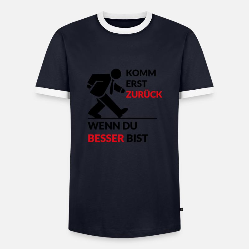 Design "Comeback Statement" - Männer Kontrast-T-Shirt - Navy/Weiß 
