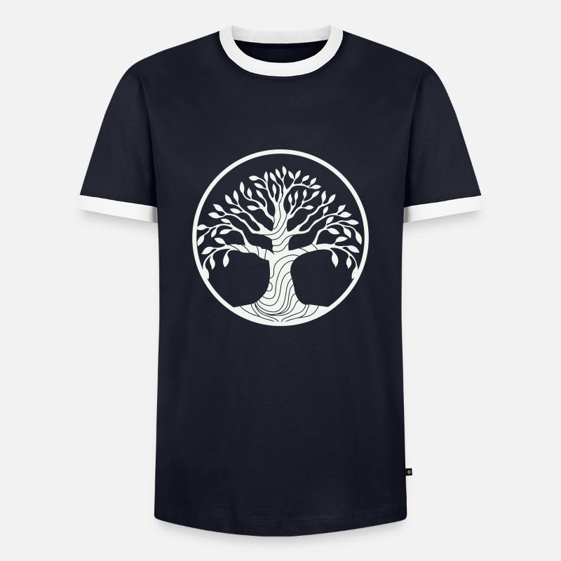 tree - Men's Ringer Shirt - navy/white 