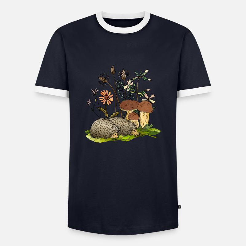 Hedgehogs - Men's Ringer Shirt - navy/white 