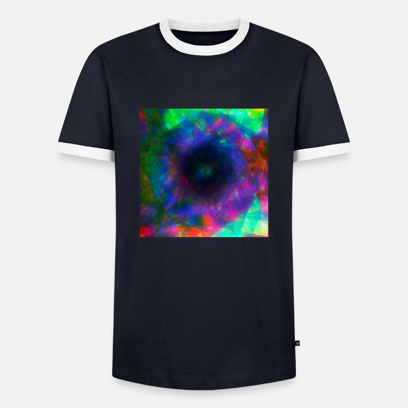 Y2k Psychedelic Design - Men's Ringer Shirt - navy/white