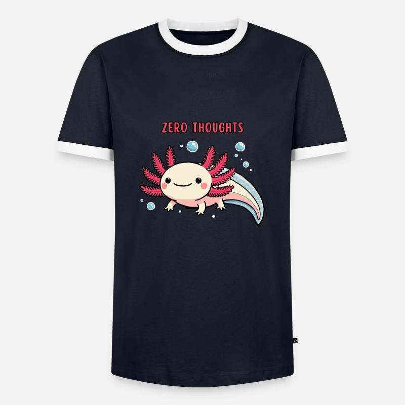 Axolotl - Zero thoughts - Men's Ringer Shirt - navy/white 