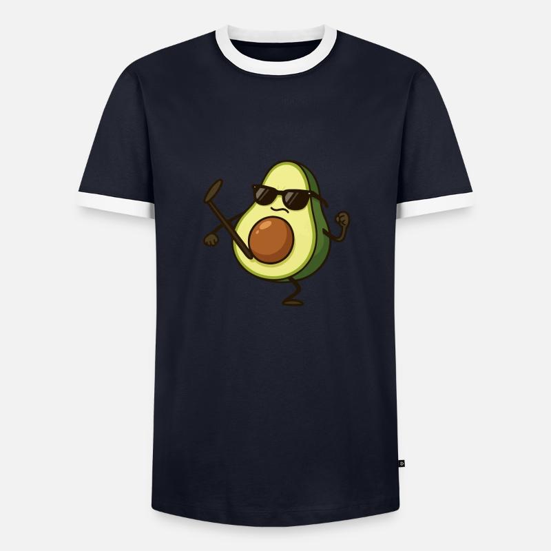 avocado karate - Männer Kontrast-T-Shirt - Navy/Weiß 